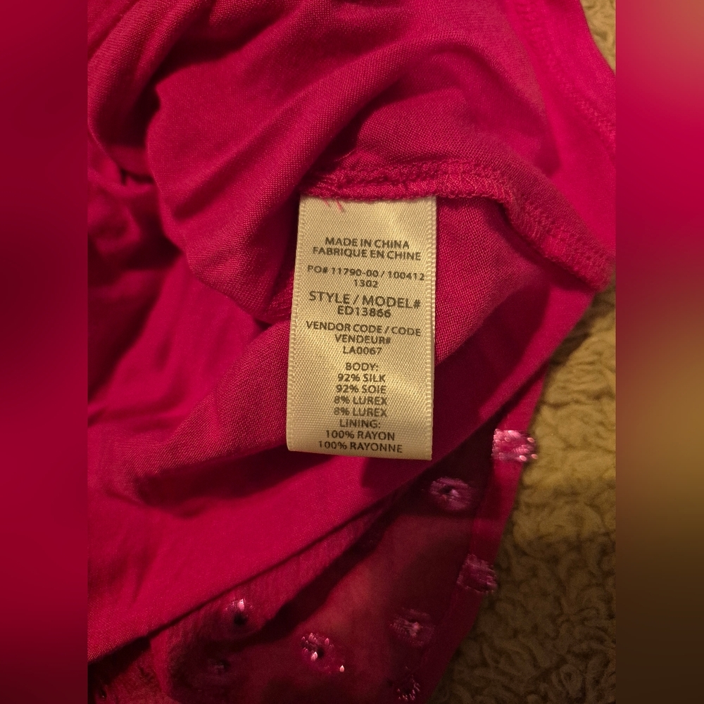 Ella Moss Bright Pink Metallic Shift Dress M - Picture 12 of 15
